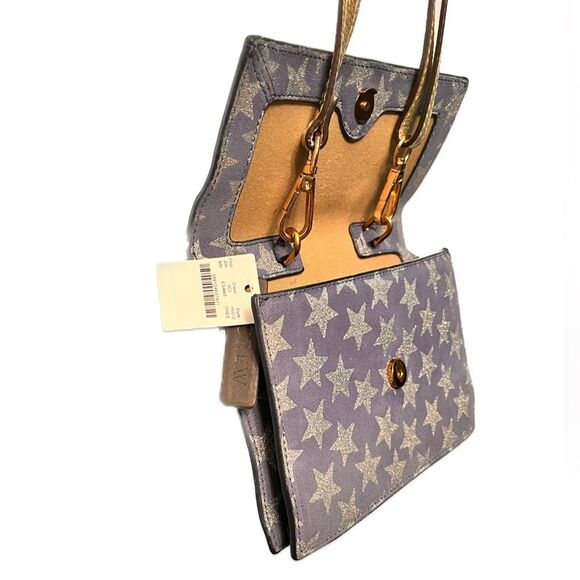 J.Crew Navy Star Clutch Gold Strap Crossbody Bag NWT - Picture 4 of 8